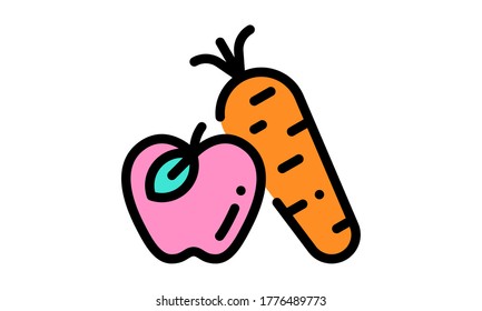 Vegetables icon flat style vector illustration	
