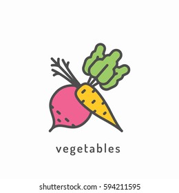 Vegetables icon. Healthy diet, organic vegetarian food concept