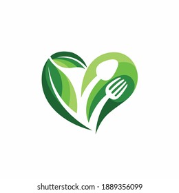 icono de verduras con concepto de corazón