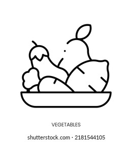 vegetables icon. Linear style sign isolated on white background. Vector illustration