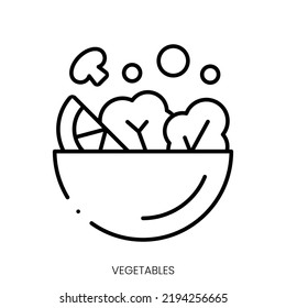 icono de verduras. Signo de estilo lineal aislado en fondo blanco. Ilustración del vector