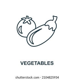 Vegetables icon. Monochrome sign from diet collection. Creative Vegetables icon illustration for web design, infographics and more