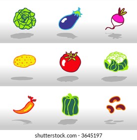 vegetables icon set 1