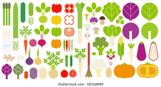 Vegetables icon set