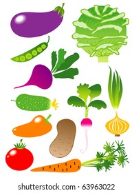 Vegetables icon set
