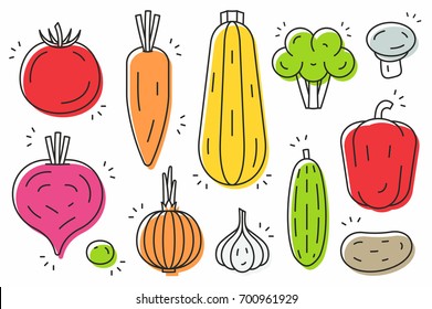 Vegetables icon set