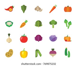 Vegetables icon set