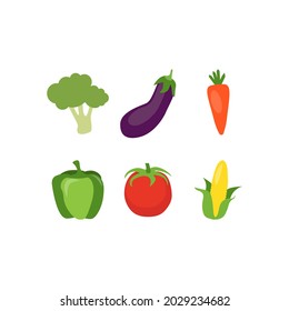 Vegetables icon set design illustration template