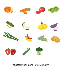 Vegetables icon set isometric 3d vector concept for banner, website, illustration, landing page, flyer, etc.