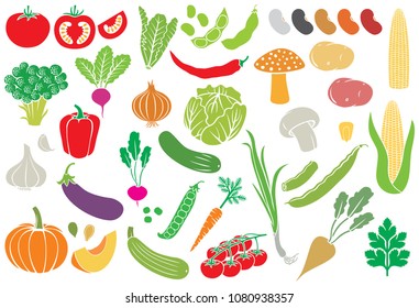 vegetables icon set (vector collection)