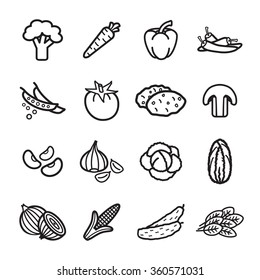 Vegetables icon set. Vector eps 10.