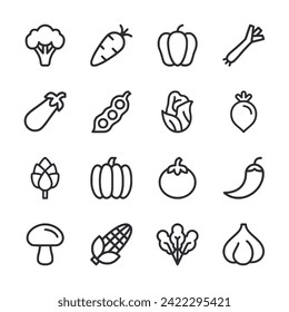 Vegetables icon set vector illustration