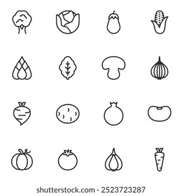 Vegetables icon set vector illustration