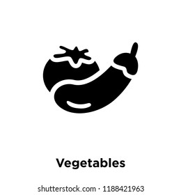 Vegetables icon vector isolated on white background, logo concept of Vegetables sign on transparent background, filled black symbol