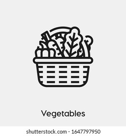 vegetables icon vector. Linear style sign for mobile concept and web design. vegetables symbol illustration. Pixel vector graphics - Vector.