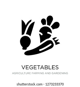vegetables icon vector on white background, vegetables trendy filled icons from Agriculture farming and gardening collection, vegetables simple element illustration