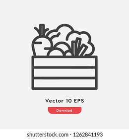 Vegetables icon vector. Vegetables symbol. Linear style sign for mobile concept and web design. Vegetables symbol illustration. Pixel vector graphics - Vector.