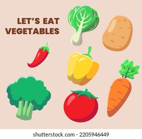 Vegetables Icon Vector Tomato Carrot Potato Till Paper Brocolli