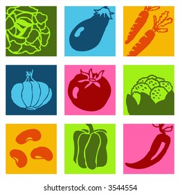 Vegetables icons 1 - others of same series : http://www.shutterstock.com/lightboxes.mhtml?lightbox_id=499012