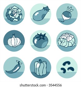 Vegetables icons 1- others of same series : http://www.shutterstock.com/lightboxes.mhtml?lightbox_id=498991