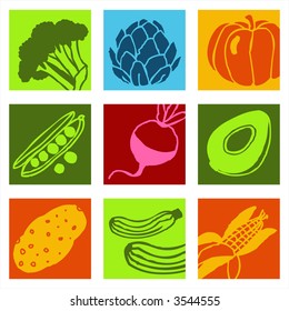 Vegetables icons 2 - others of same series : http://www.shutterstock.com/lightboxes.mhtml?lightbox_id=499012