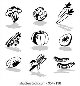 Vegetables icons 2 - others of same series : http://www.shutterstock.com/lightboxes.mhtml?lightbox_id=498997