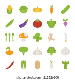Vegetables  icons , flat design , eps10 vector format