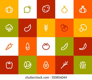 Vegetables icons. Flat series