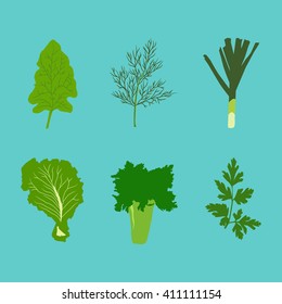 Vegetables icons flat set. isolated vector illustration.  fresh food. vegetables diet