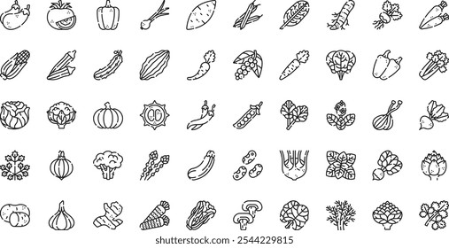 Vegetables icons High-Quality Vector Icons Collection with Editable Stroke. Ideal for Professional and Creative Projects.
