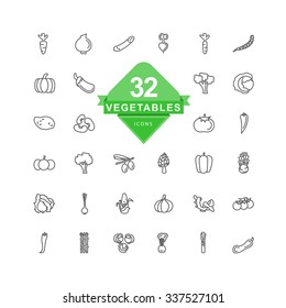 Vegetables Icons ( Line Icon )