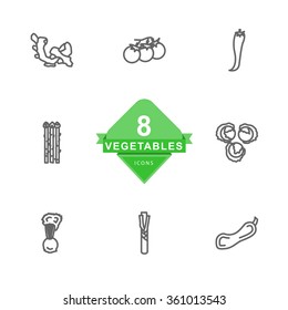 Vegetables Icons ( Line Icon )