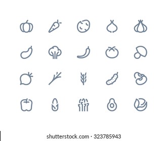 Vegetables icons. Line series