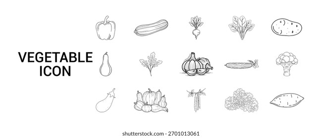  ICONOS DE VERDURAS EN DISEÑO DE FONDO BLANCO, , aislado, ilustración, Vector, fondo, ícono, en blanco, 