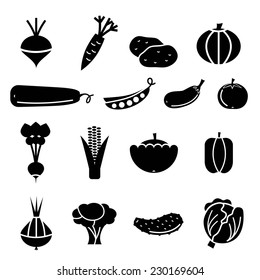 vegetables icons set