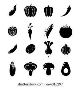 Vegetables icons set