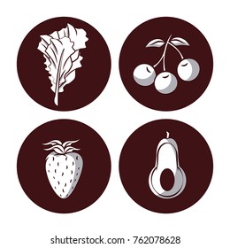 Vegetables icons set