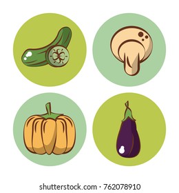 Vegetables icons set