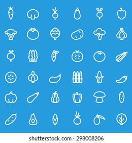 Vegetables icons, simple and thin line design