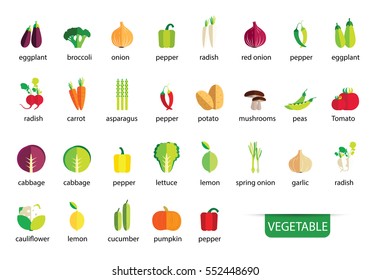 vegetables icons vector