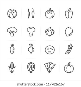 Vegetables icons with White Background 