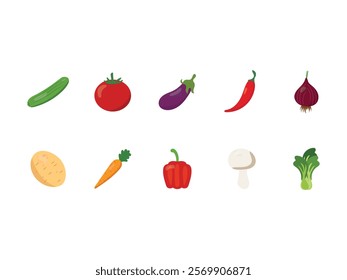 Vegetables Illustration Design Element Set