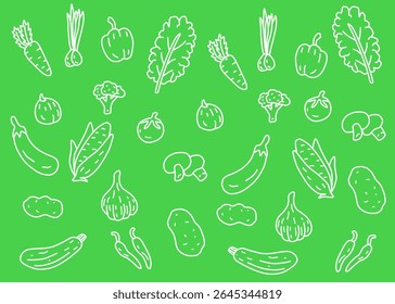 Um padrão de ilustração de legumes com fundo amarelo, embalagem de alimentos, menu ilustração mão desenhado anúncios impressos, negócio de alimentos, restaurante