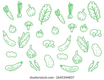 Um padrão de ilustração de legumes com fundo amarelo, embalagem de alimentos, menu ilustração mão desenhado anúncios impressos, negócio de alimentos, restaurante