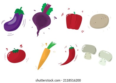 Vegetables. Illustration of a set of vegetables.