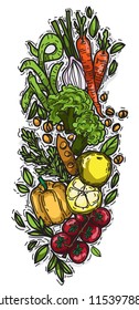 vegetables Isolated creative design healthy life objects. 