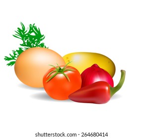 Vegetables Isolated on White