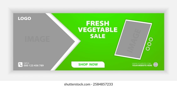 Vegetables items facebook banner design