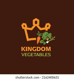 Vegetables with king logo design vector graphic symbol icon sign illustration creative idea