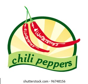 Vegetables label, chili pepper
